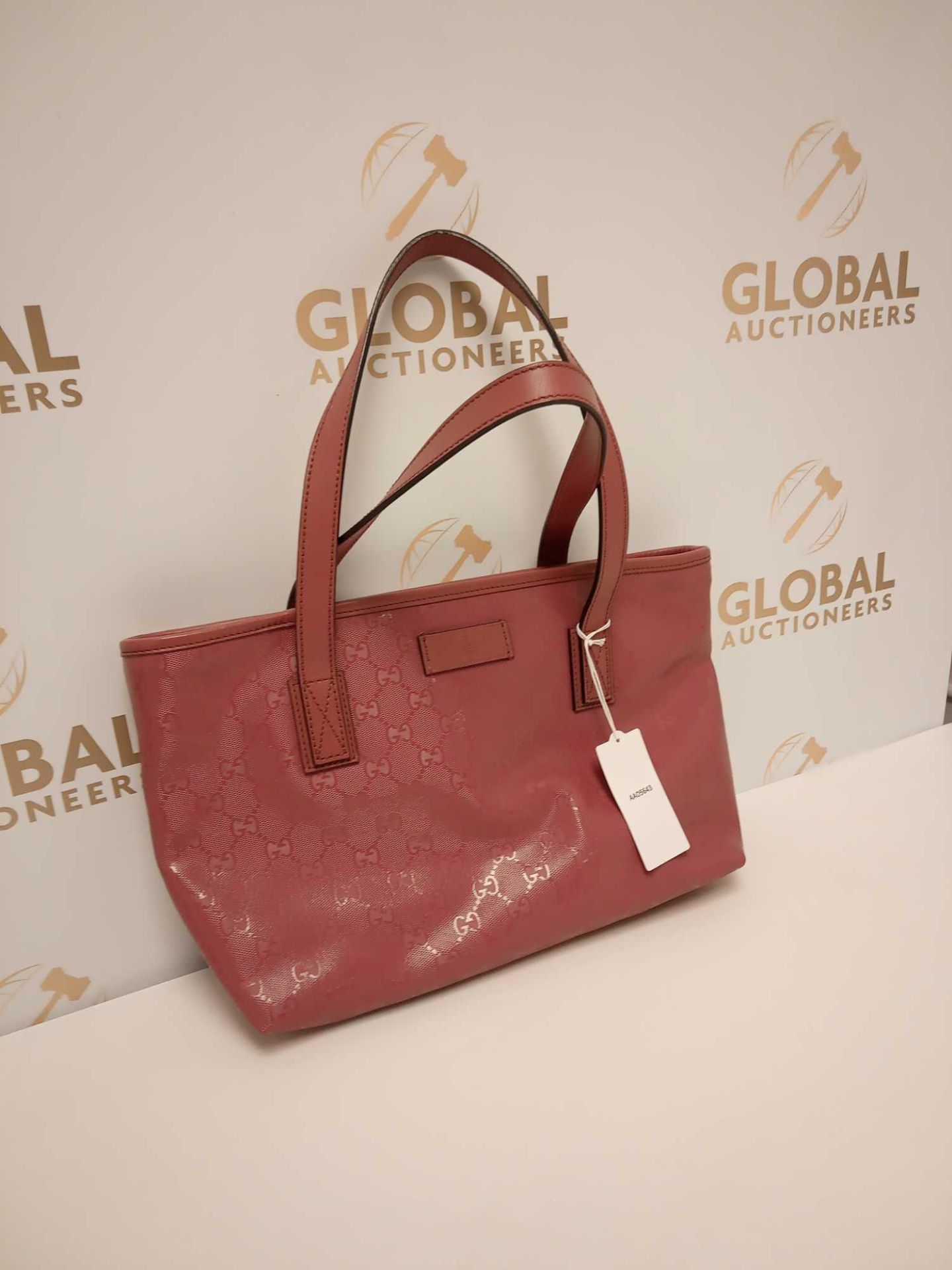 RRP £950 Gucci Rosewood Pink Coated Canvas Guccissima Imprint Tote Bag Aao5643, Grade A ( - Image 2 of 5