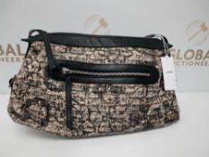 RRP £2000 Chanel Vintage Trotter Black/Biege Wool Canvas Shoulder Bag (Aao8080)Grade A