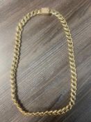 RRP £21,450 Cuban Link Curb Chain In 14ct Yellow Gold (Weight 247g) With 29 Diamond .775ct