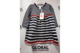 RRP £140 Lots To Contain 10 Brand New Sealed And Tagged Jasper J Conran Junior Stripe Soft Dress Siz