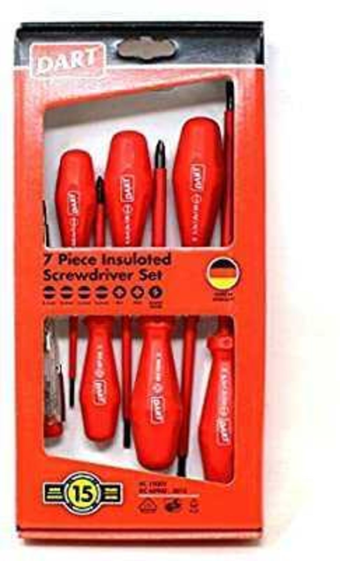 RRP £200 Lot To Contain 5 Brand New Dart Boxed 7-Piece Insulated Screwdriver Sets