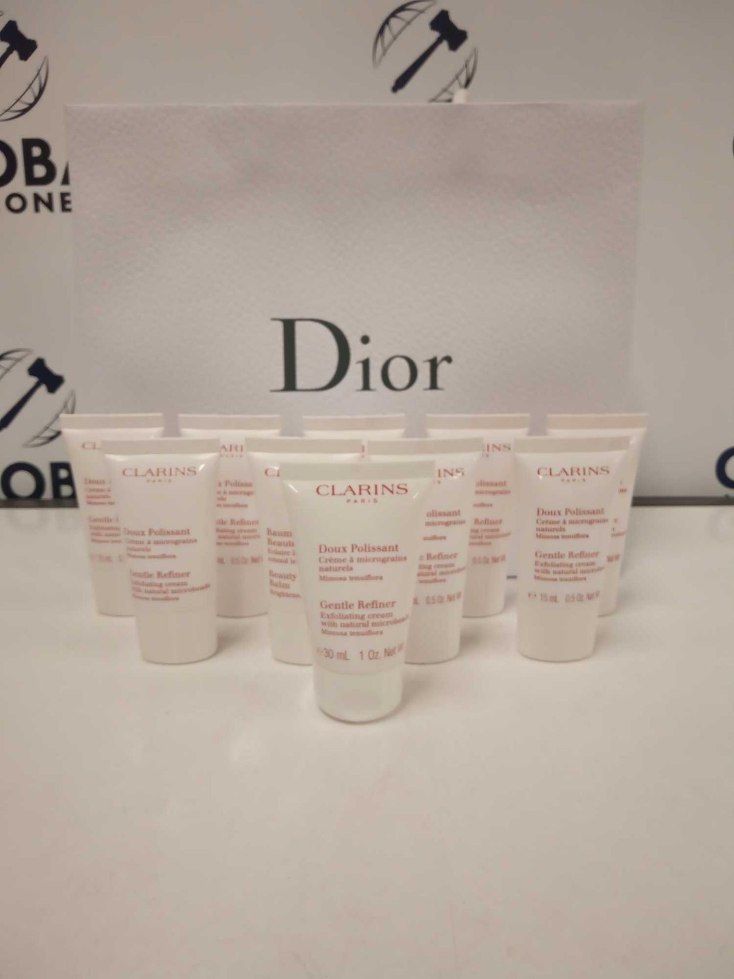 RRP £150 Dior Gift Bag Lot To Contain 10 Brand New Clarins Gentle Refiner Exfoliating Cream 15Ml Eac