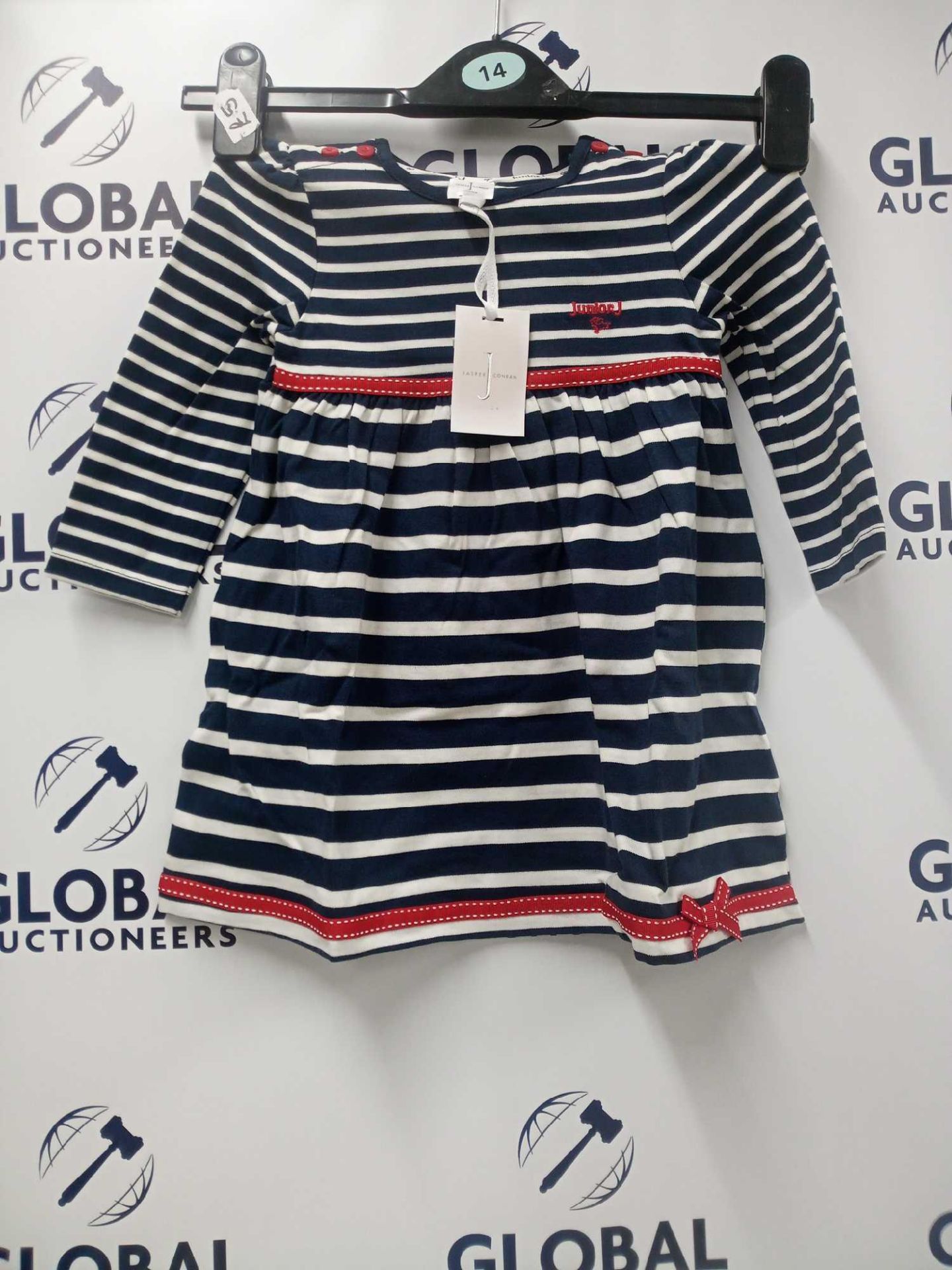 RRP £140 Lots To Contain 10 Brand New Sealed And Tagged Jasper J Conran Junior Stripe Soft Dress Siz - Image 2 of 2