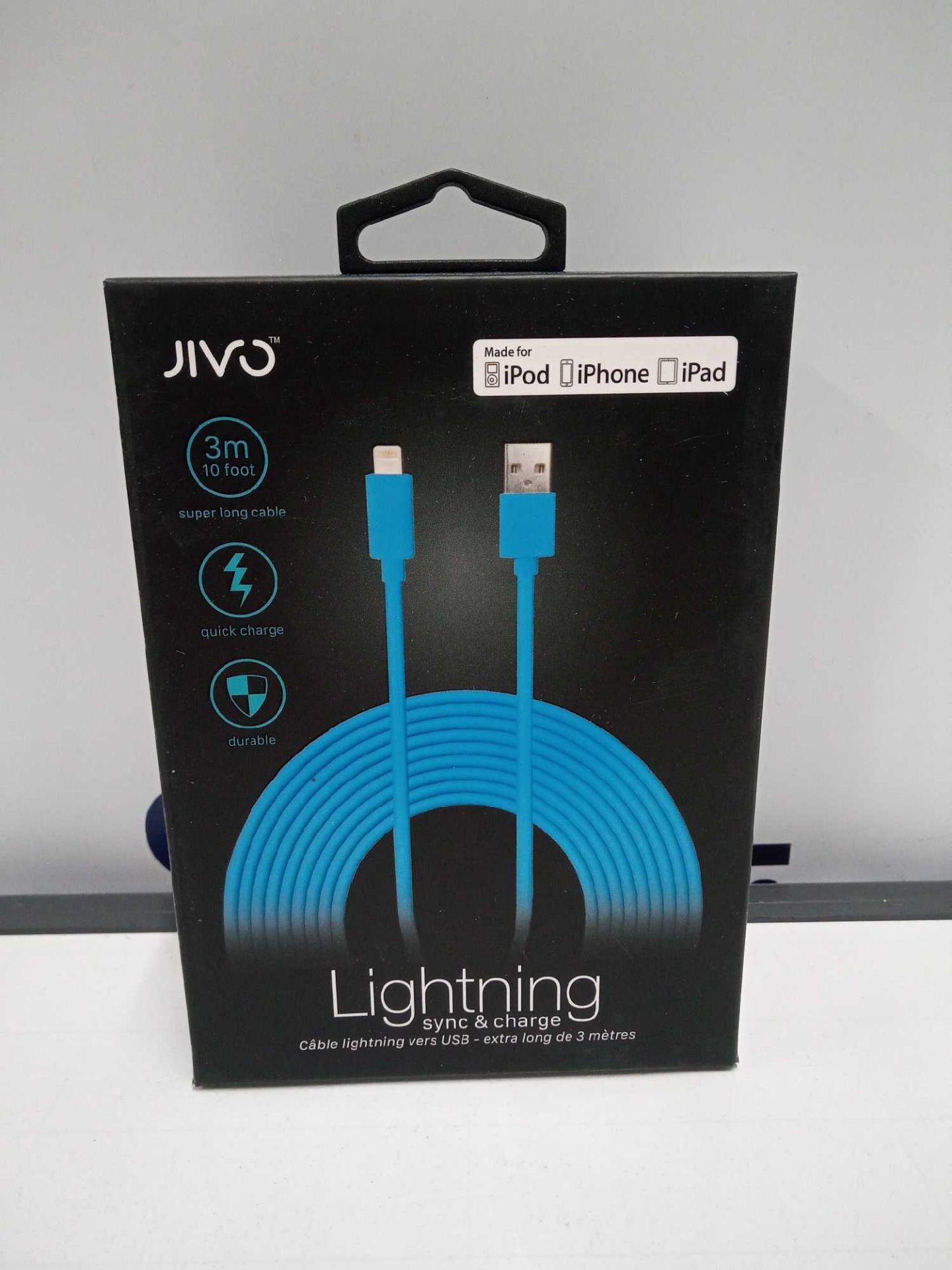 RRP £160 Lot To Contain 10 Brand New Boxed Jivo 3M (10 Foot) Quick Charge Apple Lightning Sync And C