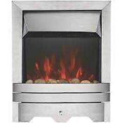 RRP £150 Boxed Focal Point Blenheim Led Electric Fire In Chrome Effect