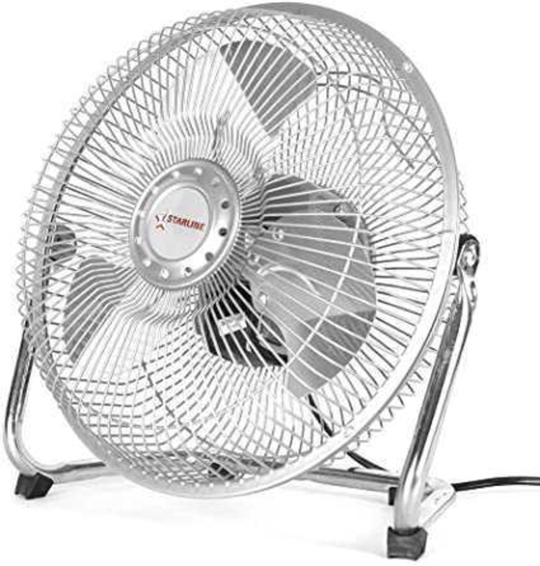 Combined RRP £200 Lot To Contain 2 Unboxed Floor Metal Stainless Steel Fans