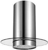 RRP £250 Boxed Cylinder Tube Island Chimney Cooker Hood