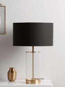RRP £120 Boxed Black Shade And Brass Stand Table Lamp