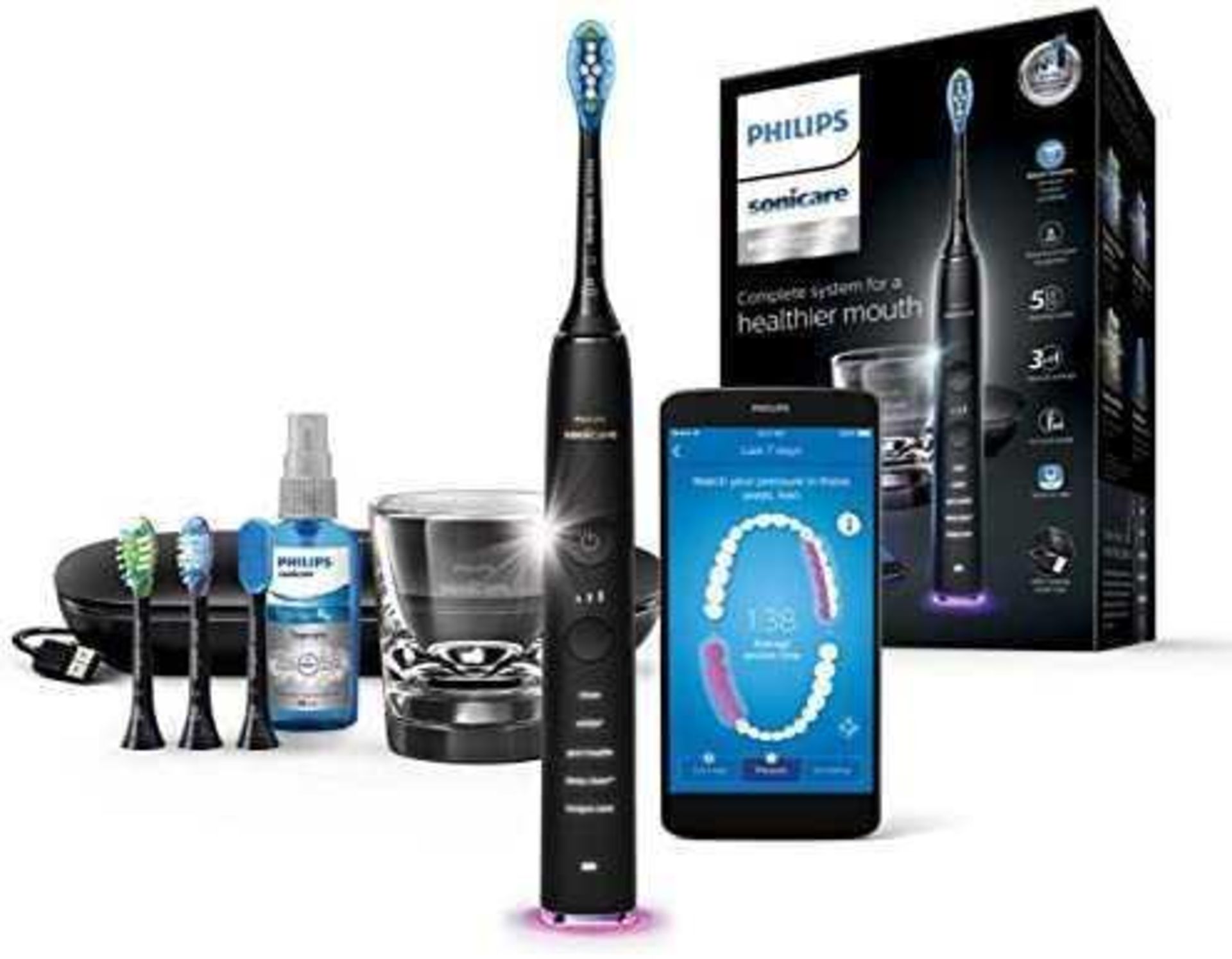 RRP £280 Boxed Phillips Sonicare 9700 Electric Toothbrush Grade A Tested And Working