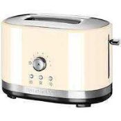 RRP £180 Unboxed Kitchenaid 2 Slice Toaster In Cream