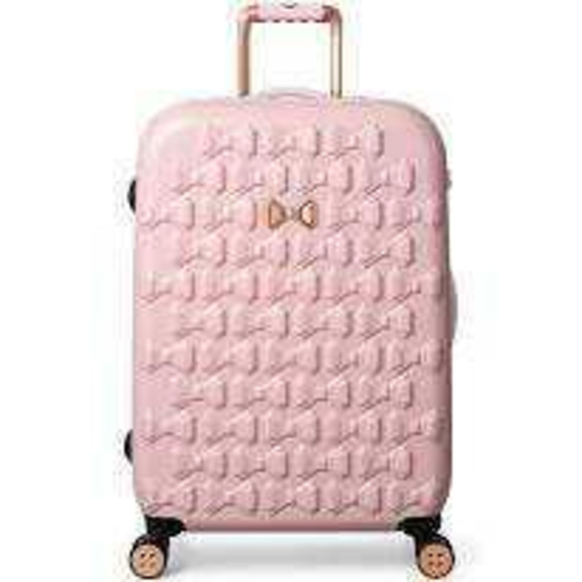 RRP £220 Unboxed John Lewis Ted Baker 4 Wheel Bow Style Suitcase In Pink.