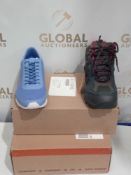 Combined RRP £140 Lot To Contain Boxed Lacoste Trainers In Blue/White & Boxed Regatta Walking Boots