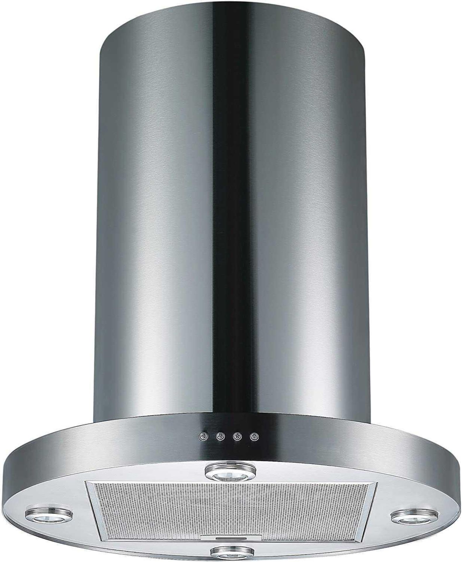 RRP £250 Boxed Cylinder Tube Island Chimney Cooker Hood