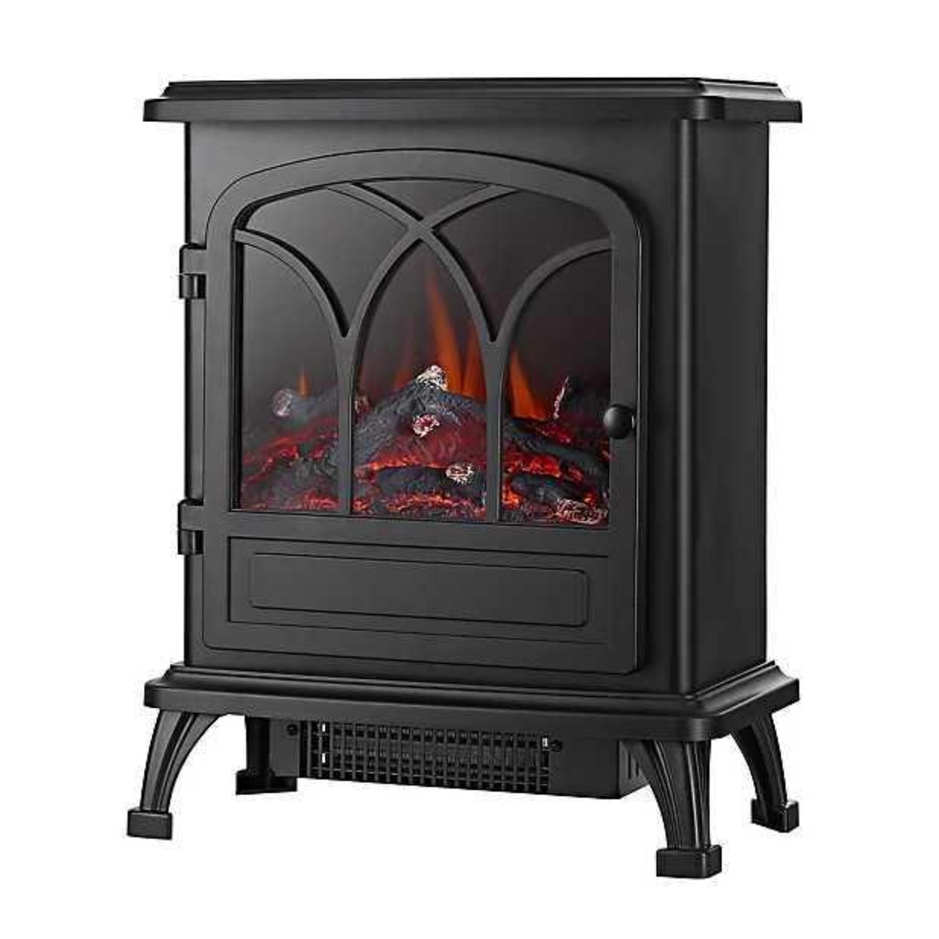 RRP £165 Boxed Cardivik Black Led Electric Stove