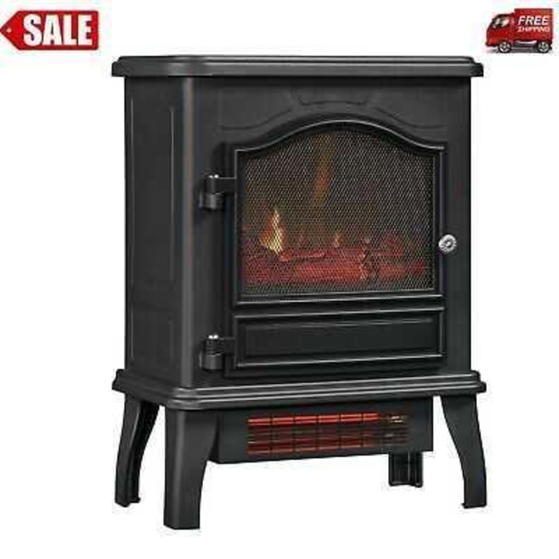 RRP £155 Boxed Powerheat Infrared Quartz Electric Stove Heater In Cream