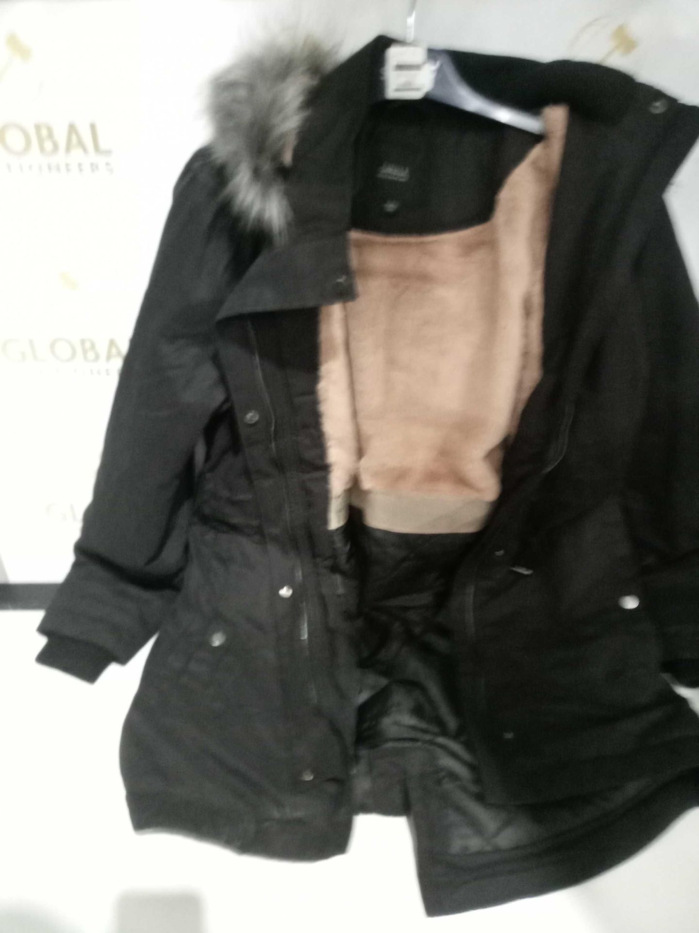 RRP £100 Ladies Capsule Outerwear Black Fur Coat