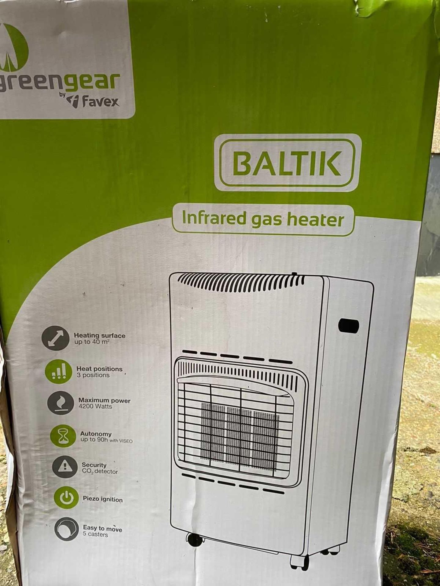 RRP £140 Boxed Favex Greengear Baltik Infrared Gas Heater