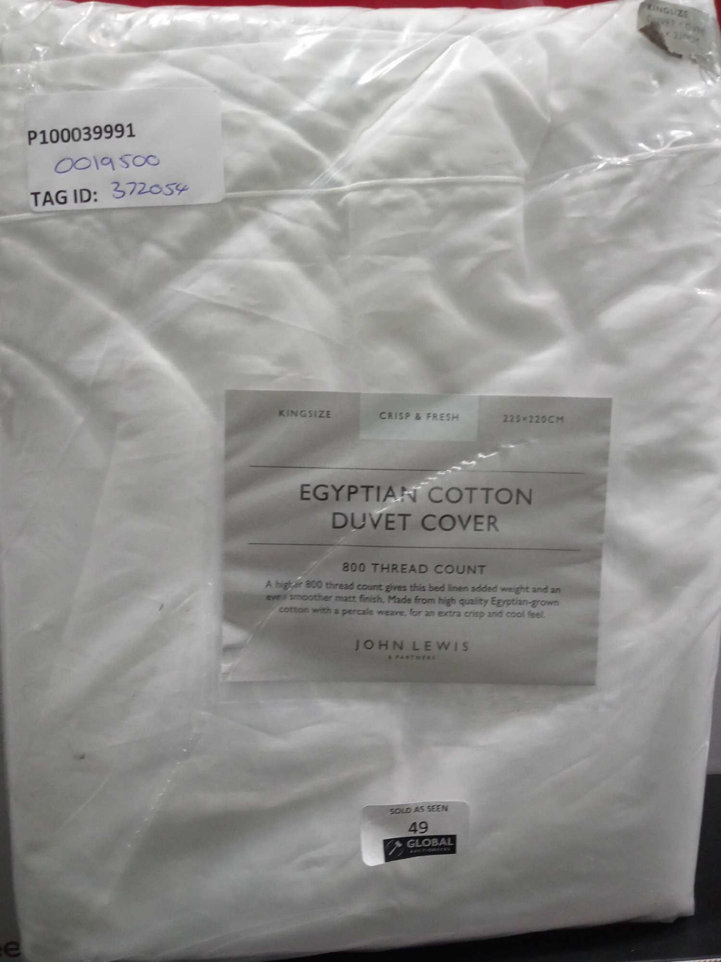 RRP £195 Bagged John Lewis Crisp And Fresh Egyptian Cotton Duvet Cover - Image 2 of 2