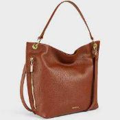 RRP £110 John Lewis Freya Hobotan Genuine Leather Ladies Handbag Dark Tan