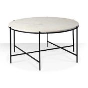 RRP £200 Boxed Swoon Athena Side Table In Marble And Iron