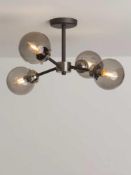 RRP £130 Boxed John Lewis Orb Four Light Semi Flush