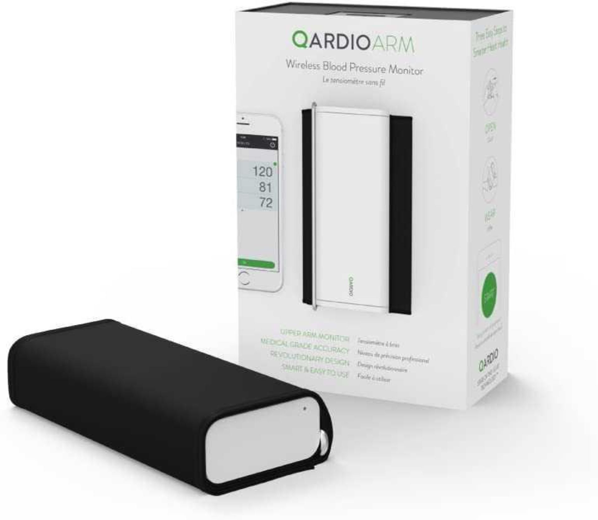 Combined RRP £200 Lot To Contain Two Bagged And Sealed Qardioarm Wireless Blood Pressure Monitor