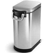 RRP £120 Boxed John Lewis Simplehuman Stainless Steel Bin