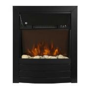 RRP £130 Boxed Zanussi Electric Inset Fire Black Cast Effect Finish