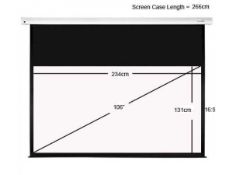 RRP £480 Boxed Sapphire Sews240Rwsf-Atr 106 Inch Electric Projector Screen (Scratched Grade D)