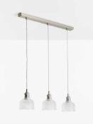 RRP £145 Boxed John Lewis Prismatic Three Light Ceiling Bar