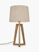 Combined RRP £190 Lot To Contain Boxed John Lewis Brace Table Lamp In Fsc Oak And Moonbeam Integrate