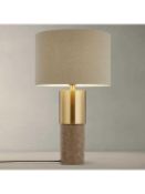 Combined RRP £200 Lot To Contain Two Boxed John Lewis Akani Table Lamps In Brushed Brass Finish