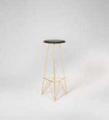 RRP £150 Boxed Swoon Kato Kitchen Bar Stool In Gold Leaf