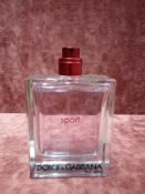 RRP £65 Unboxed 100Ml Tester Bottle Of Dolce And Gabbana The One Sport Edt Spray Ex-Display