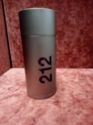 RRP £65 Unboxed 100Ml Tester Bottle Of Carolina Herrera 212 Men Eau De Toilette Spray Ex-Display