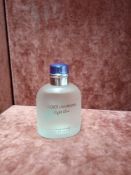 RRP £70 Unboxed 125Ml Bottle Of Dolce And Gabbana Light Blue Pour Homme Edt Spray Ex Display