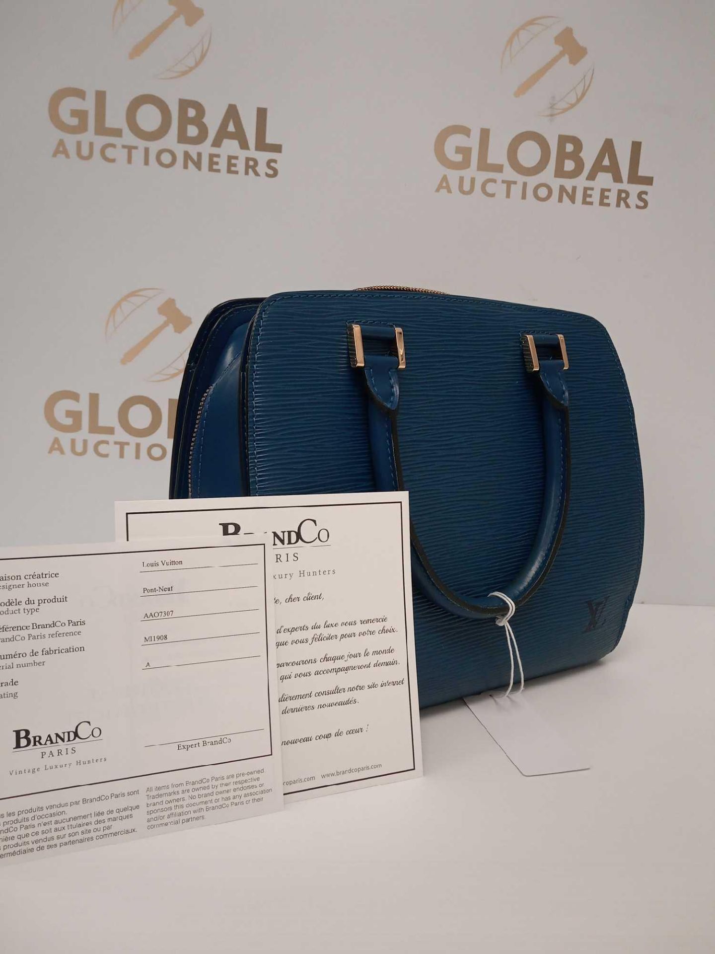 RRP £1450 Louis Vuitton Pont Neuf Blue Calf Leather Handbag (Aao7307) Grade A
