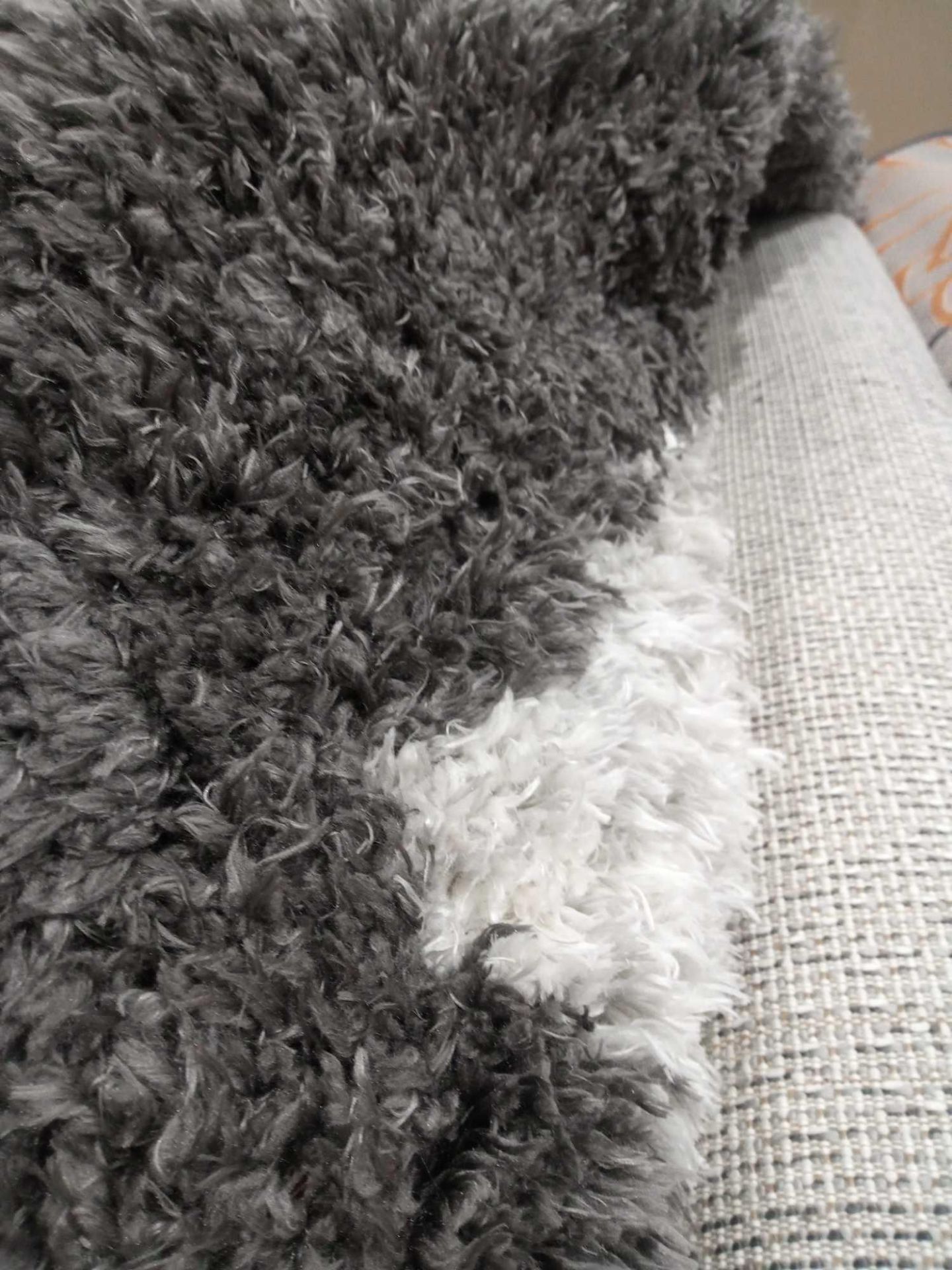 RRP £140 Unboxed Cozee Home Aurora Shag Rug In Charcoal