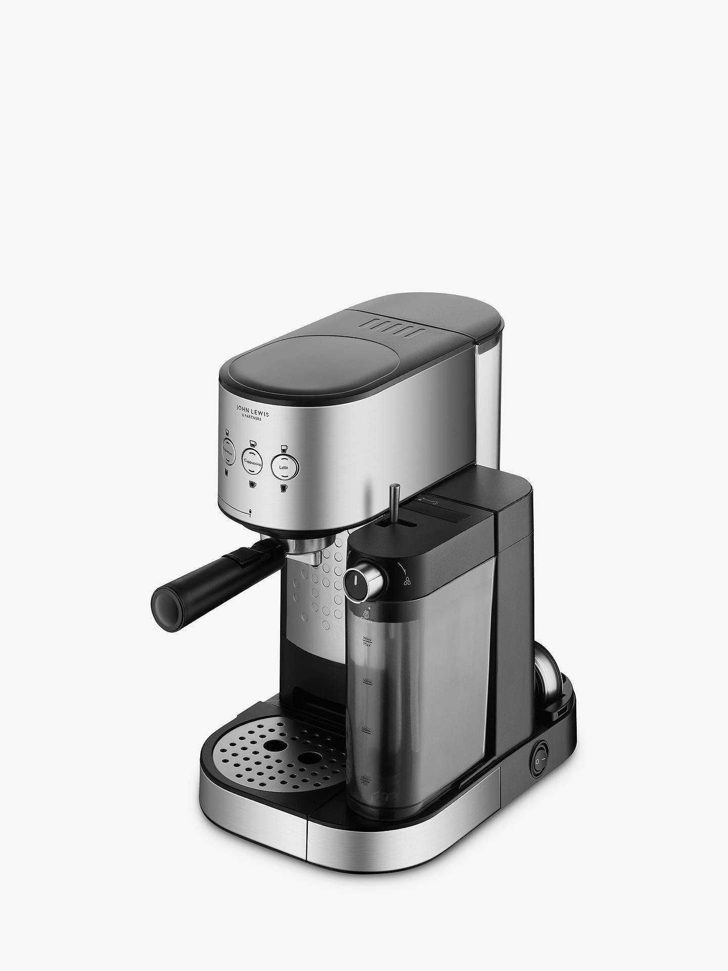 Combined RRP £150 Lot To Contain Boxed John Lewis Pump Espresso Coffee Machine With Integrated Milk