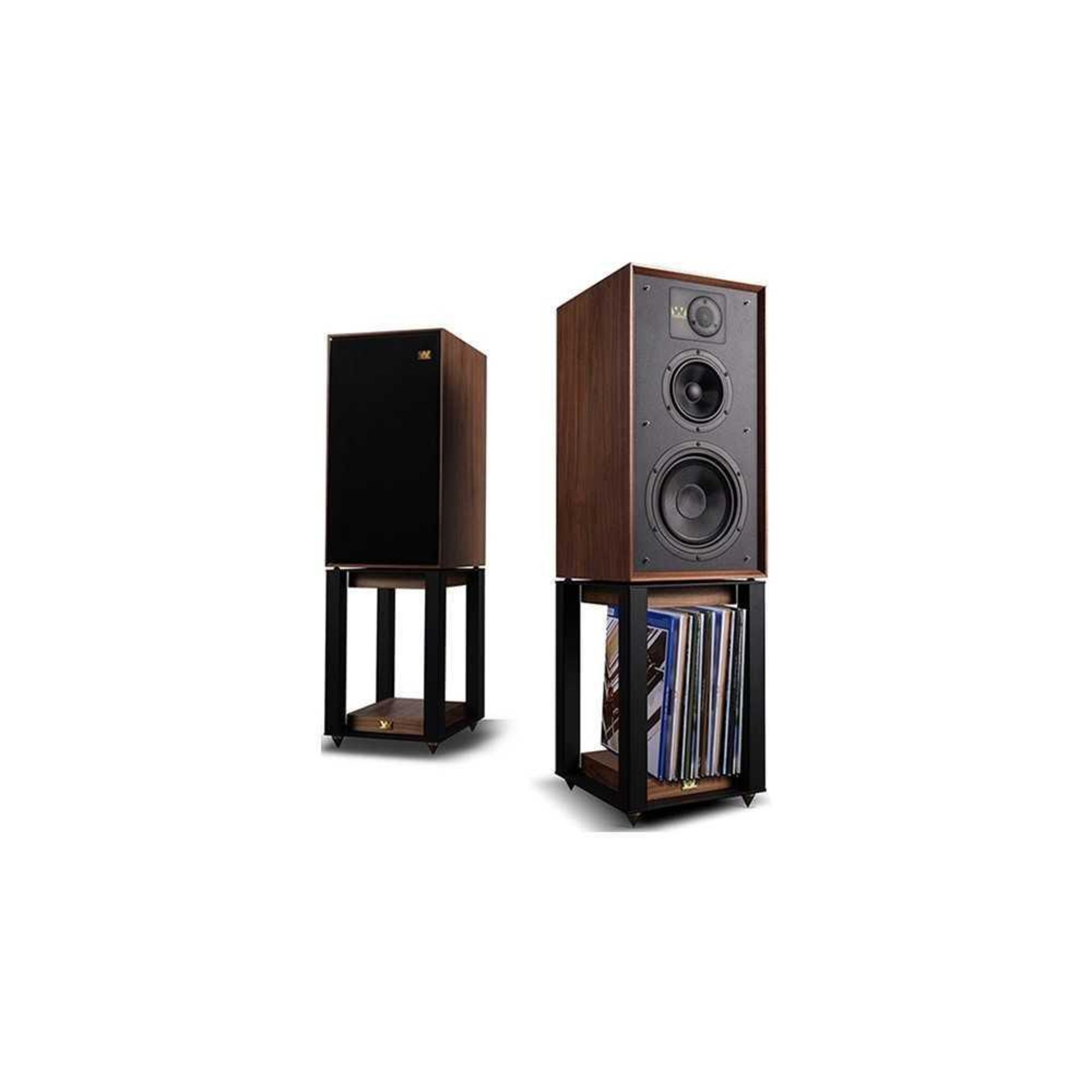 RRP £1,100 Boxed And Complete Lot Wharfedale Linton Limited Edition Commemorative Speakers And Stand