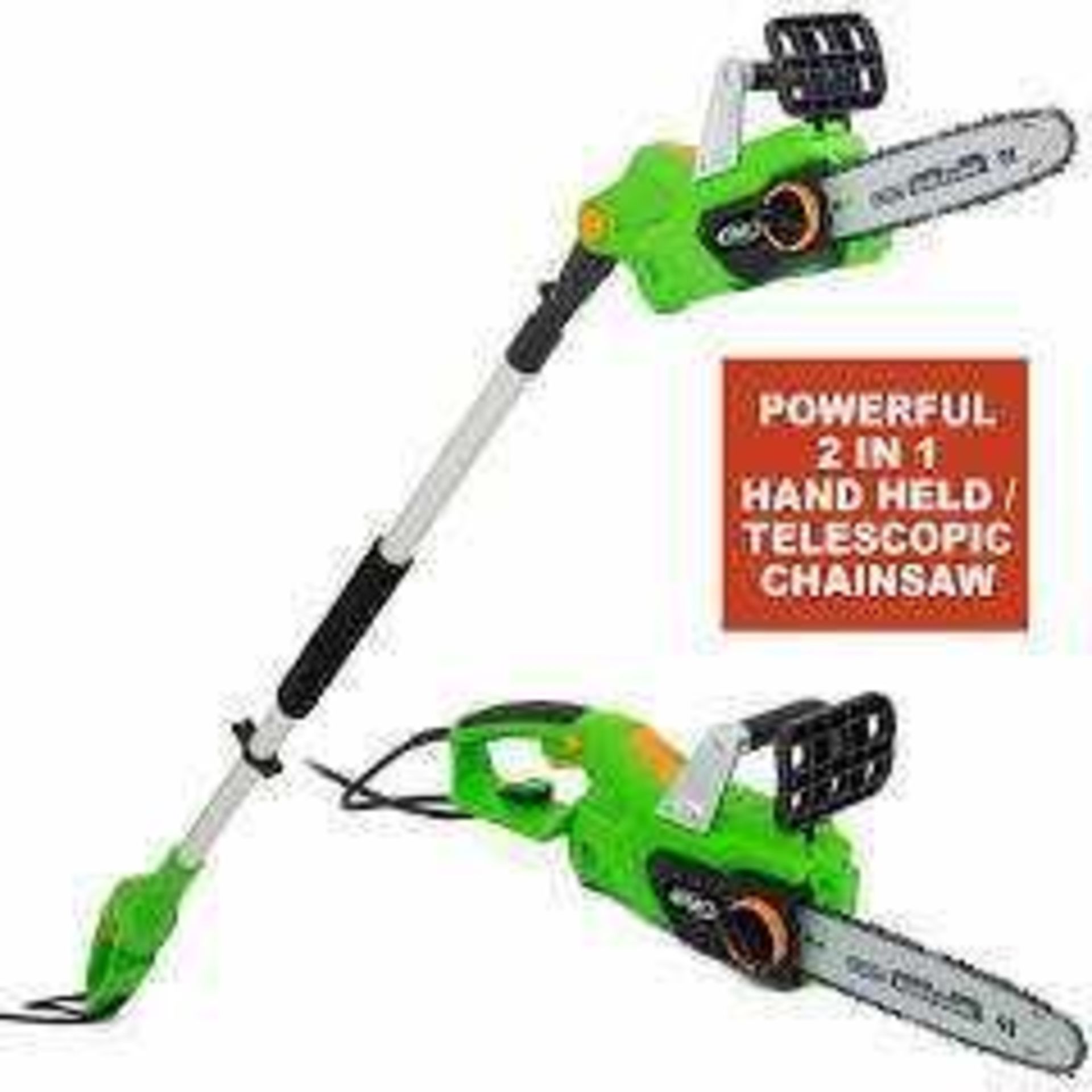 RRP £130 Boxed Bmc 750W 2 In 1 Electric Telescopic Chainsaw