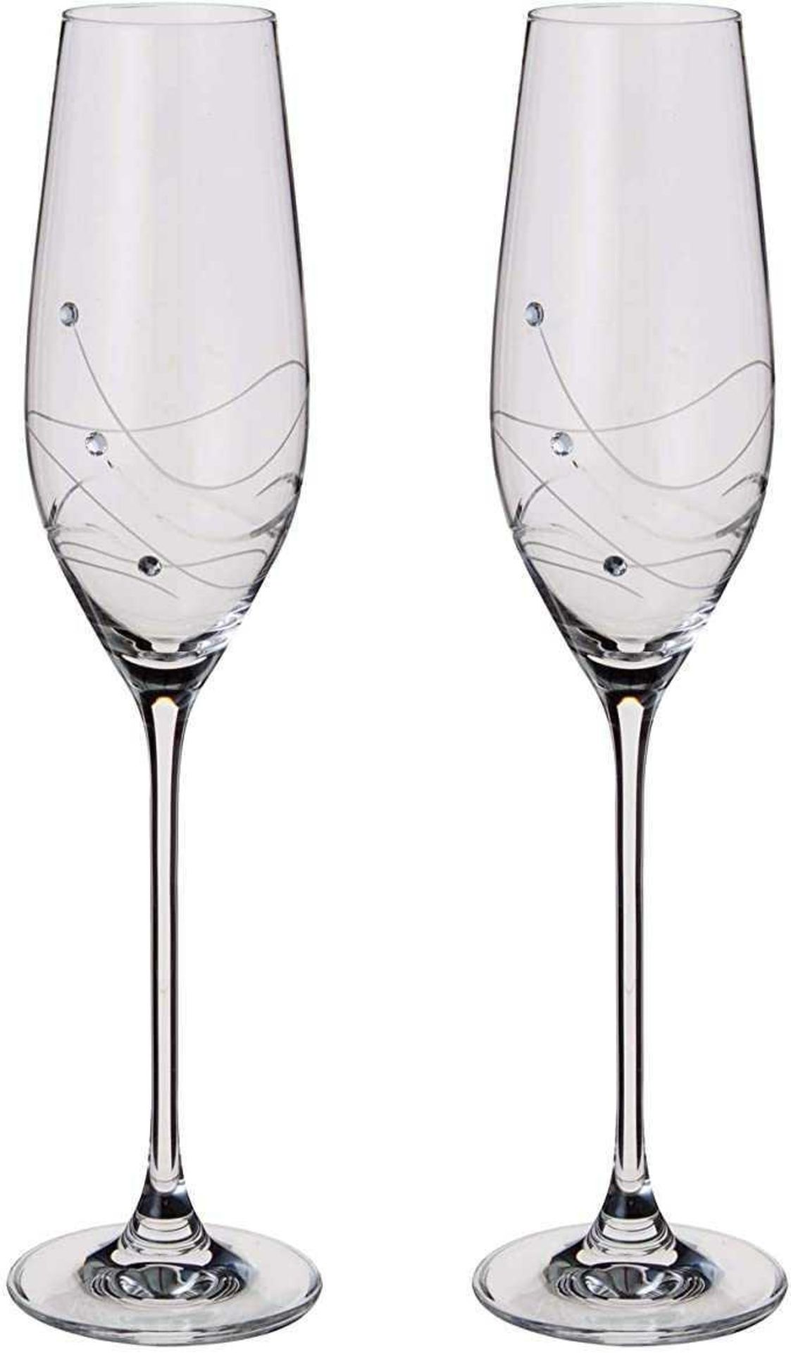 Combined RRP £180 Lot To Contain Six Boxed John Lewis Celebrate Crystal Glass 2 Champagne Flute