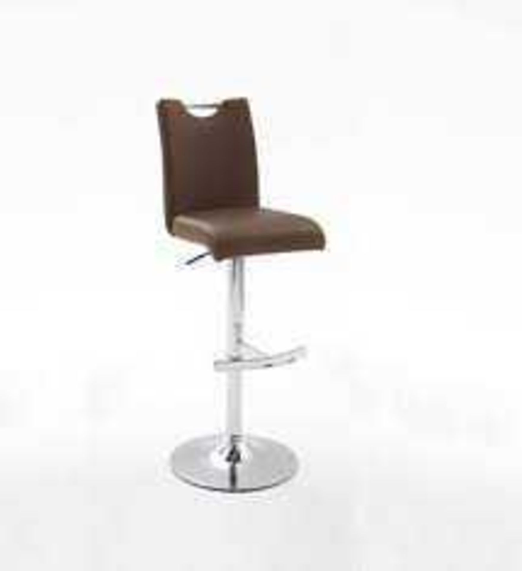 RRP £145 Boxed Set Of 2 Mca Furniture Designer Brown Faux Leather Bar Stools