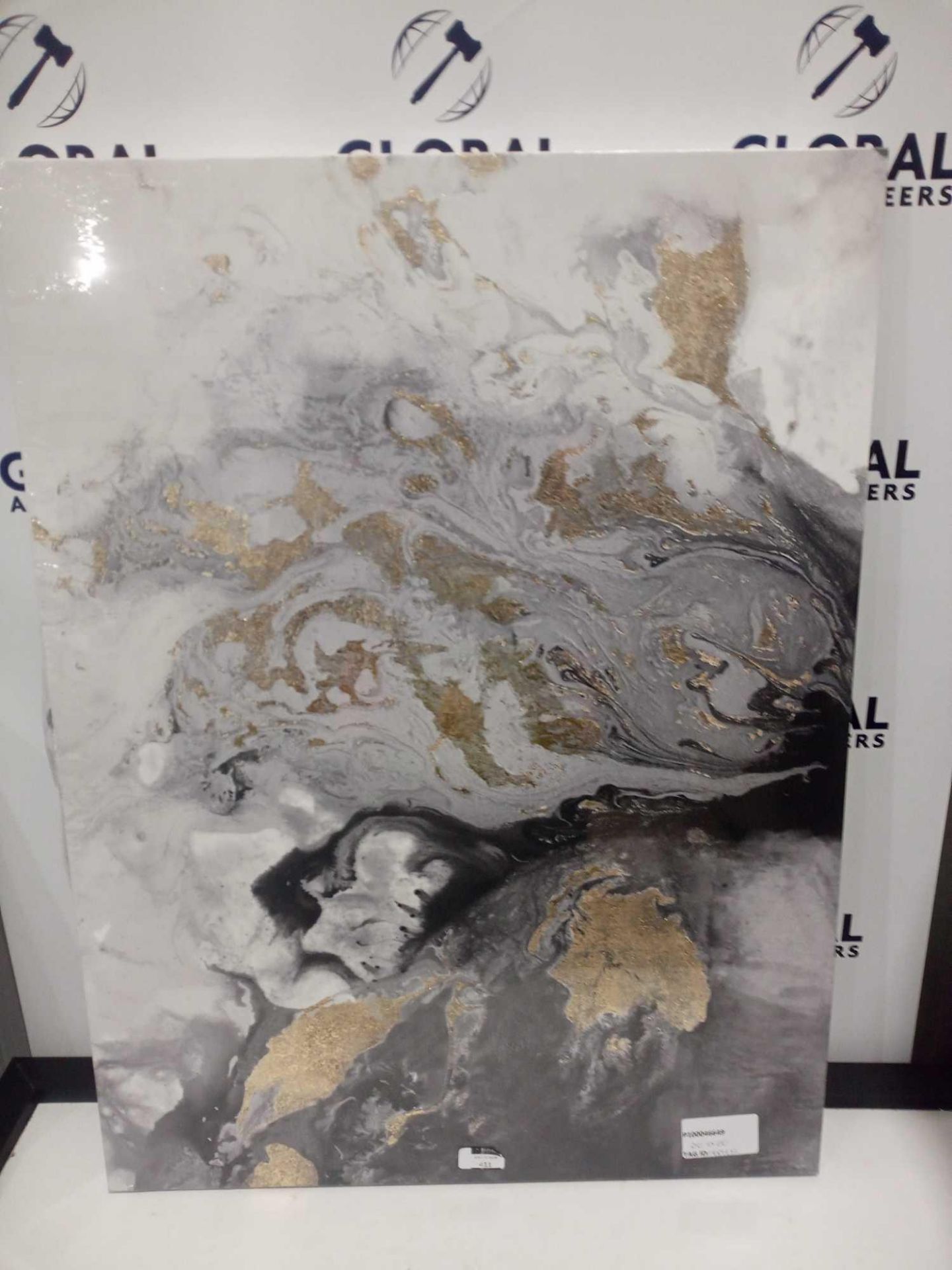 RRP £125 Designer John Lewis Gold Flake Abstract Wall Canvas (1489952)