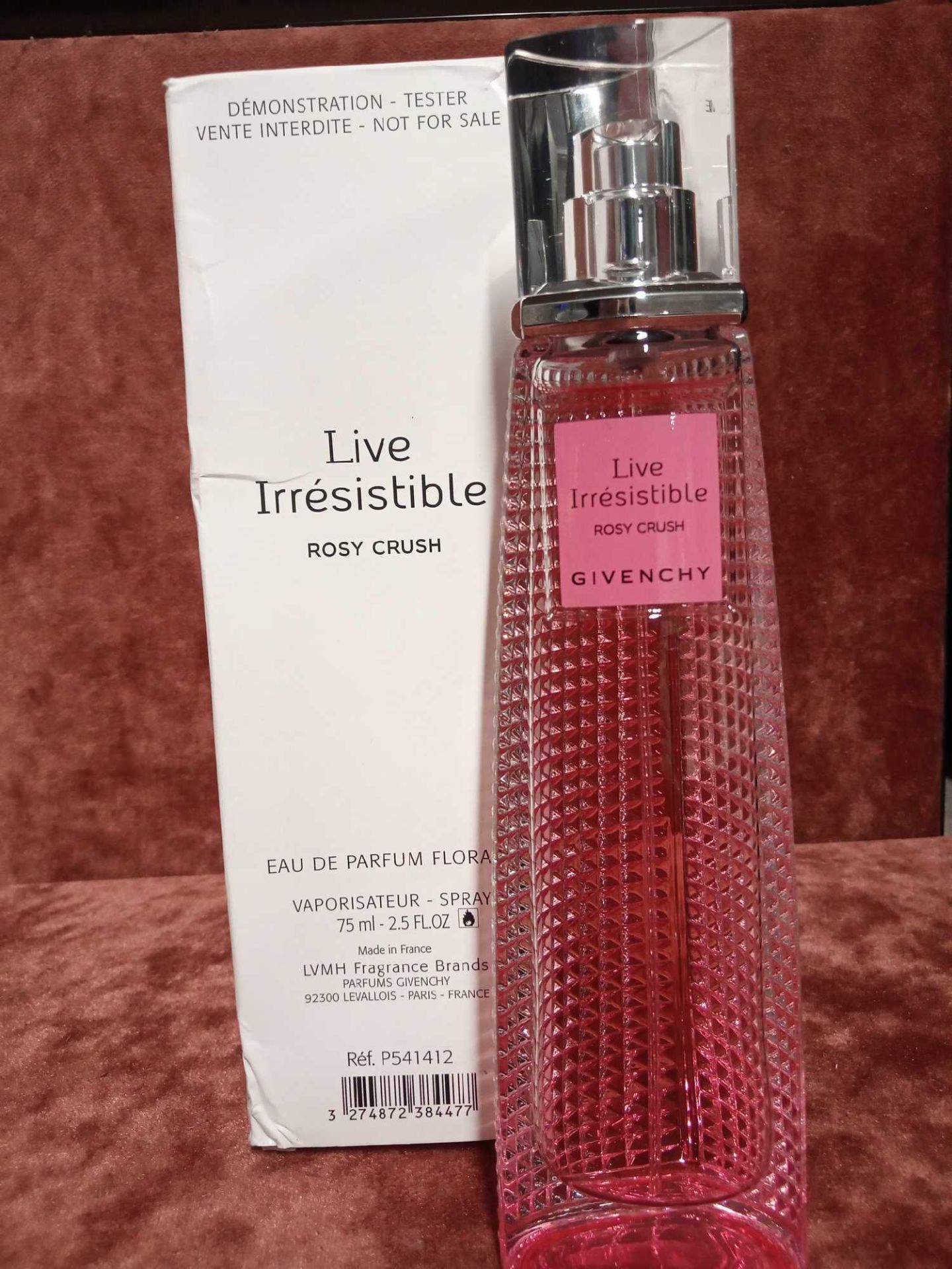 RRP £80 Boxed 75Ml Tester Bottle Of Givenchy Live Irresistible Rosy Crush Floral Eau De Parfum