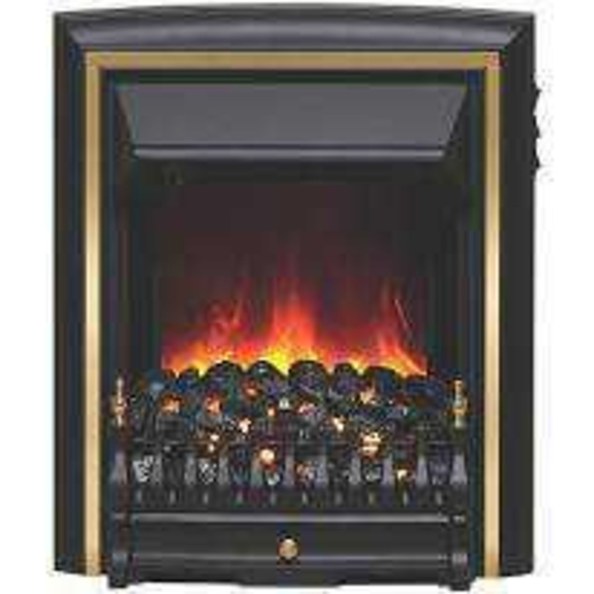 RRP £140 Boxed Lycia Led Electric Fire Integrated Black Cast-Effect Front