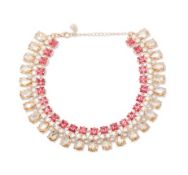 RRP £40 BRAND NEW ROCOCO JEWELS HEPBURN CRYSTAL CHOKER - GOLD PLATED - CHAMPAGNE AND ROSE CRYSTALS -