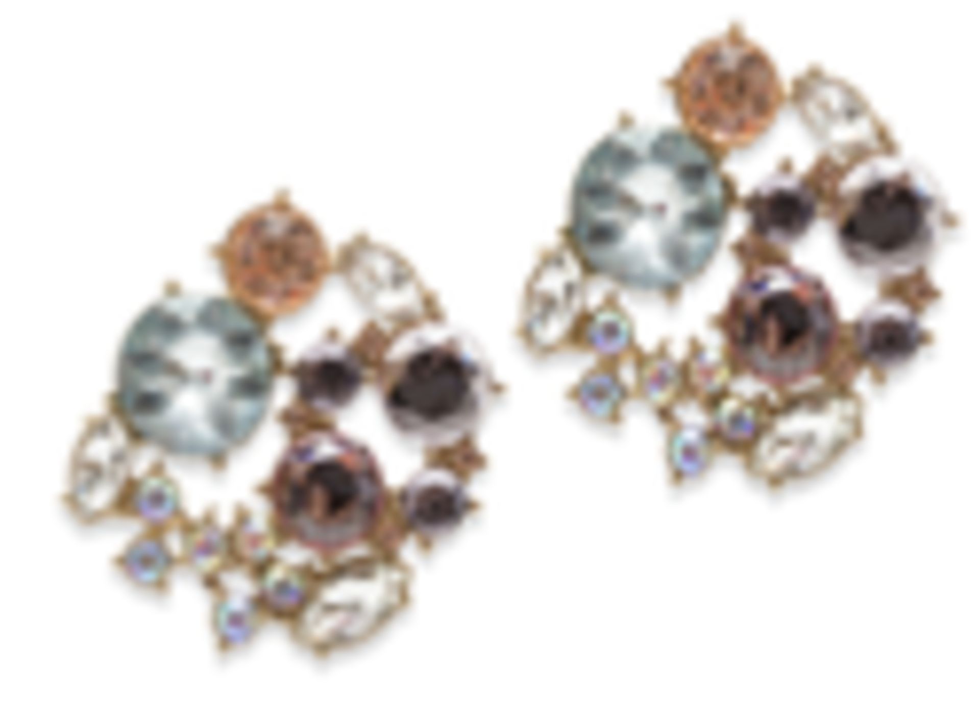 RRP £30 BRAND NEW ROCOCO JEWELS DIANA CRYSTAL EARRINGS - GOLD PLATED - PASTEL CRYSTAL MIX -