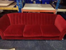 RRP £250 Large 3 Seater Red Designer Couch