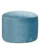 Combined RRP £130 Lot To Contain Two Bagged John Lewis Velvet Pouffes In Pale Pink And Turquoise